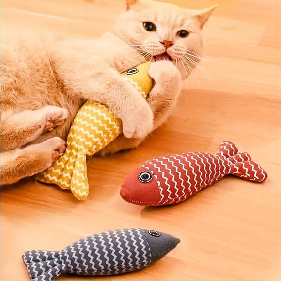 Catnip fish toy for cats and kittens - randomly selected color