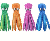 Pink Plush Octopus Dog Toy (Squeaks and Crinkles)