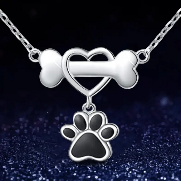 Paw and Bone Necklace